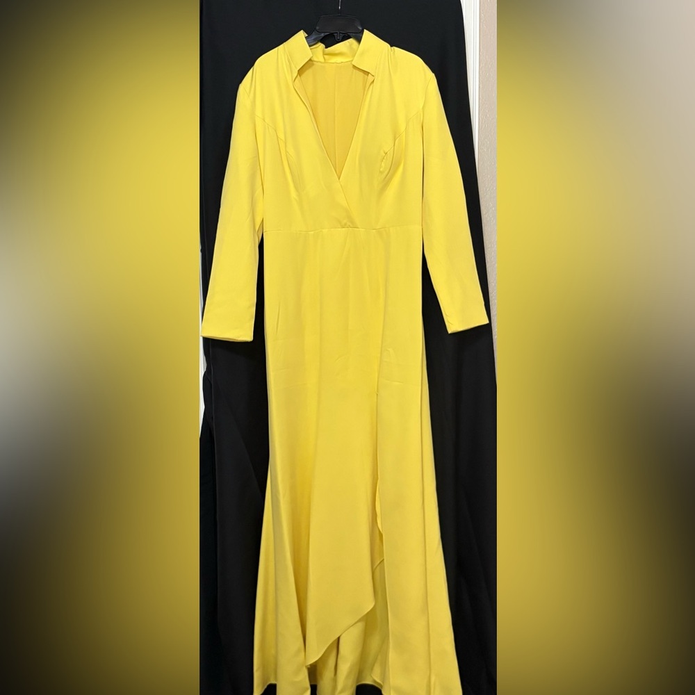 Chic Yellow Long Sleeve Dress